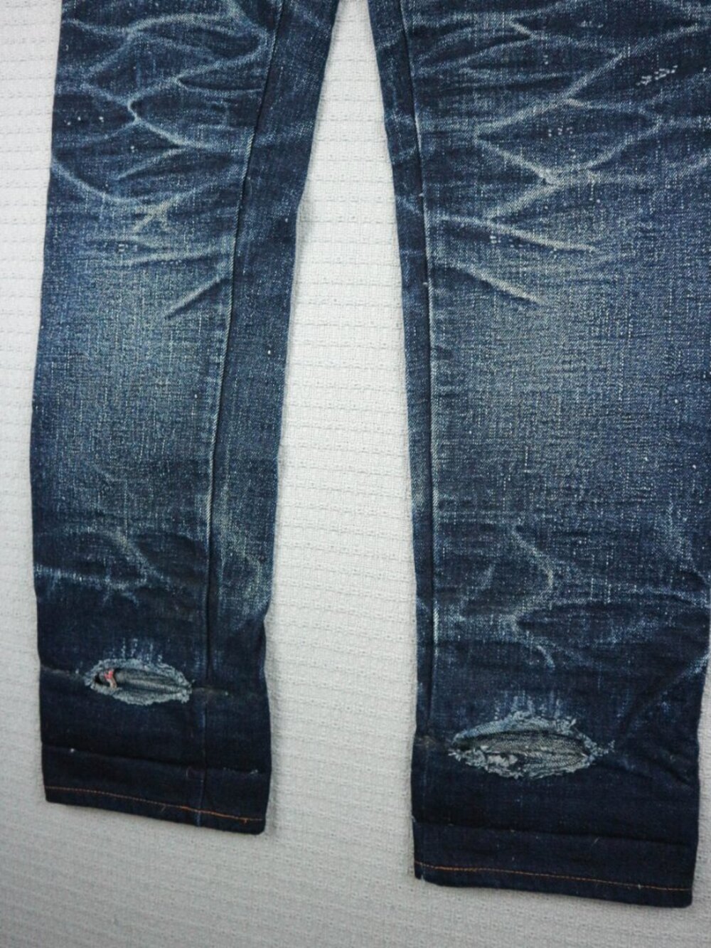 Naked & Famous Okayama Spirit 2 Weird Guy Selvedge Faded Whisker Denim Jeans 34W - Picture 10 of 16